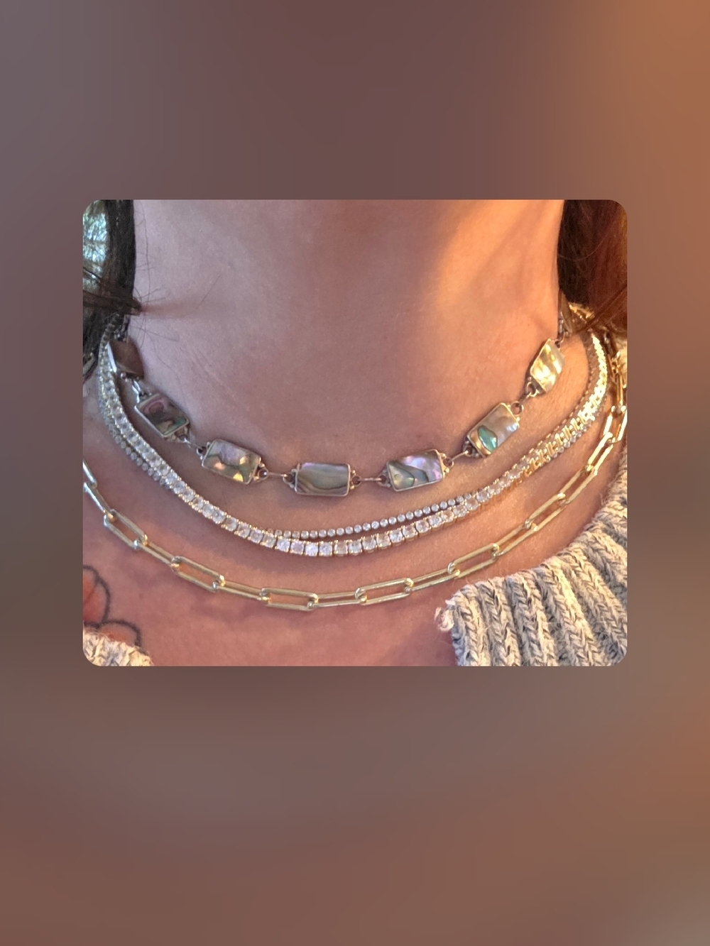 Gorgeous Vintage Taxaco Necklace And Bracelet Set with Abalone Accents